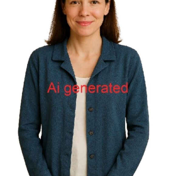 Maggie Barnes Button Down Shirt Blouse Jacket Size 32W - Picture 4 of 9